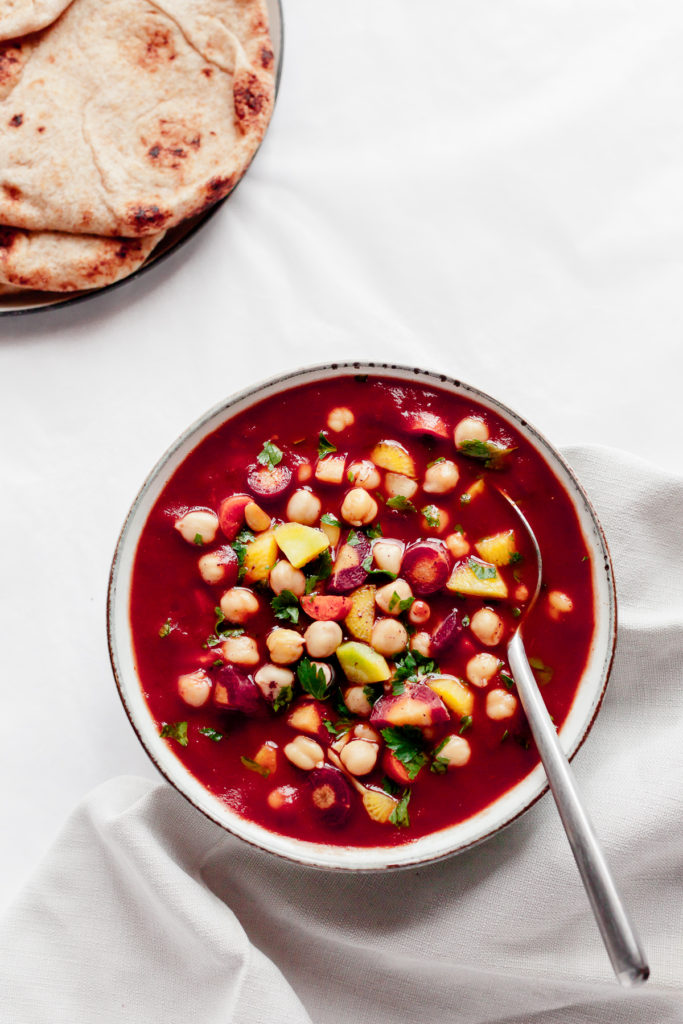 Spiced Chickpea & Tomato Soup with Carrots