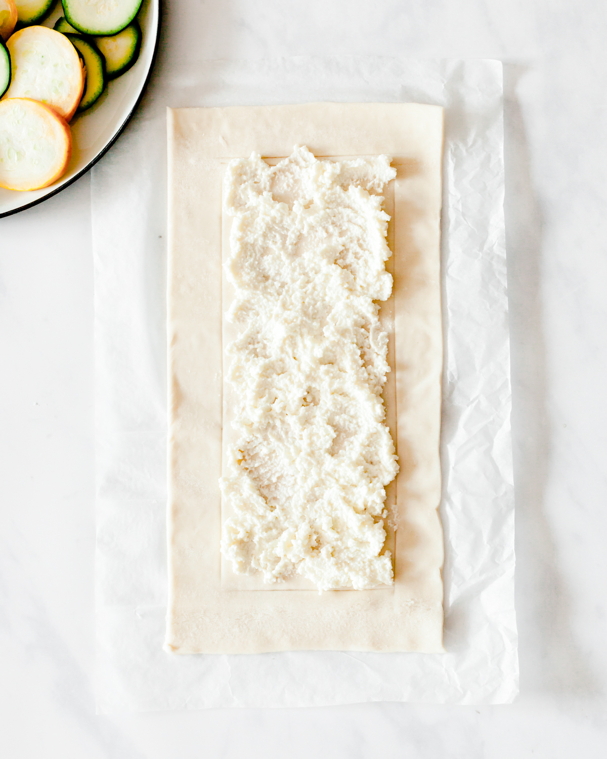 Zucchini, Ricotta & Thyme Puff Pastry Tart