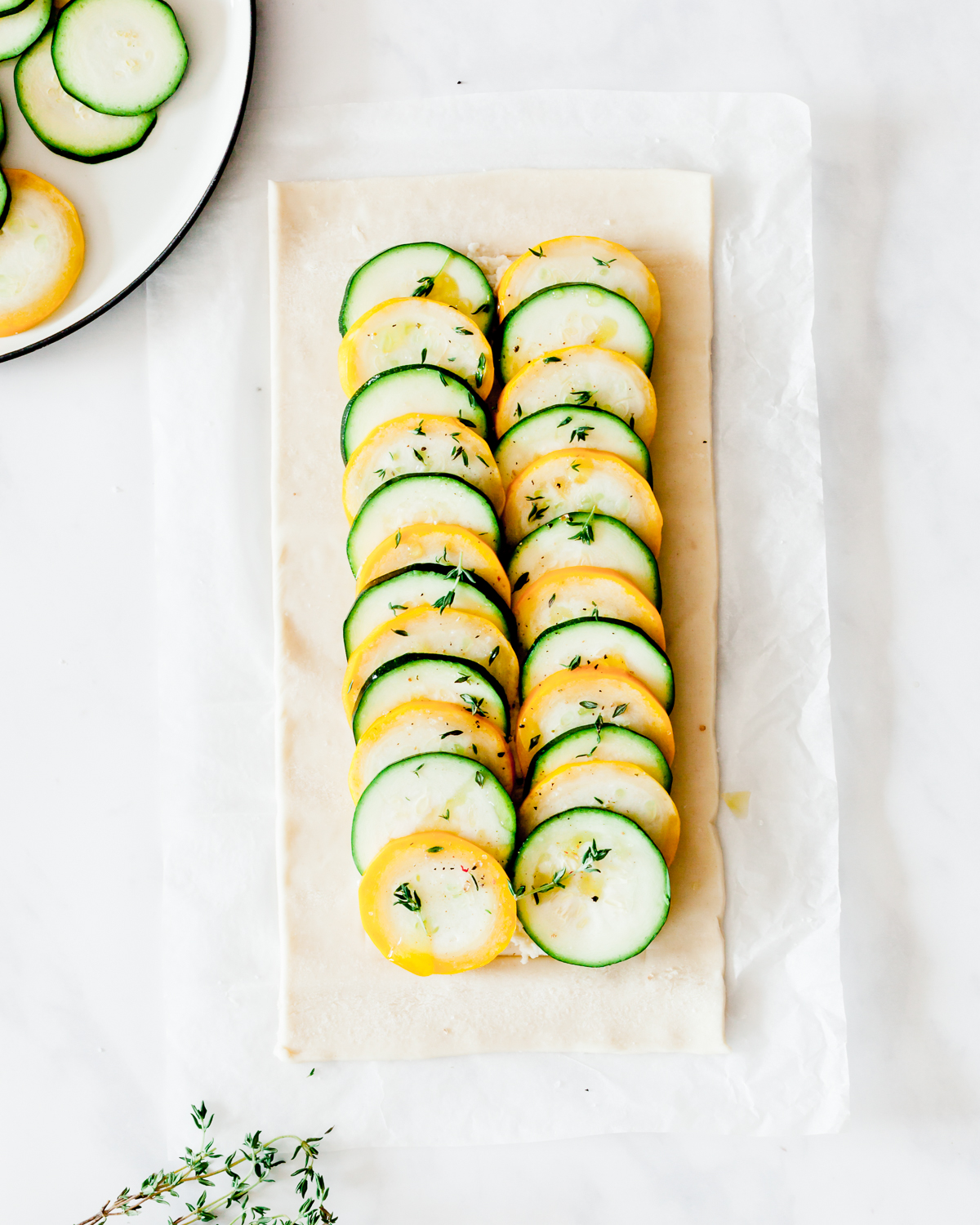 Zucchini, Ricotta & Thyme Puff Pastry Tart