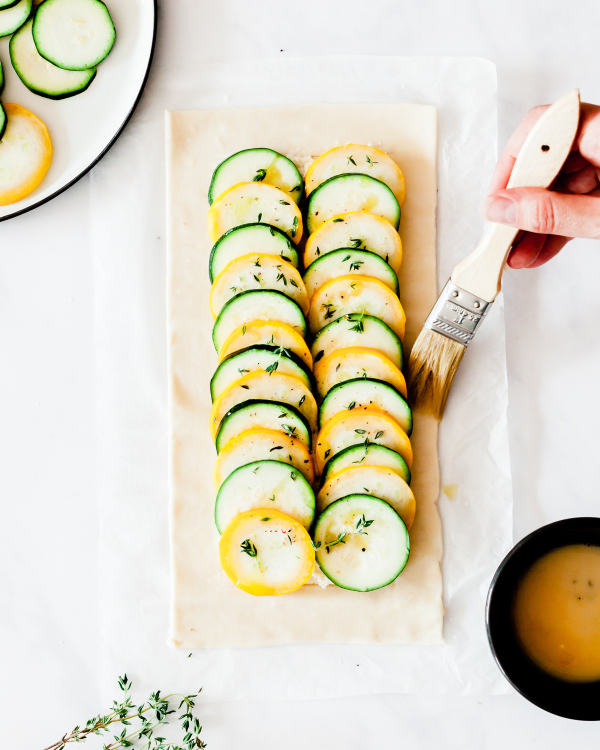 Zucchini, Ricotta & Thyme Puff Pastry Tart