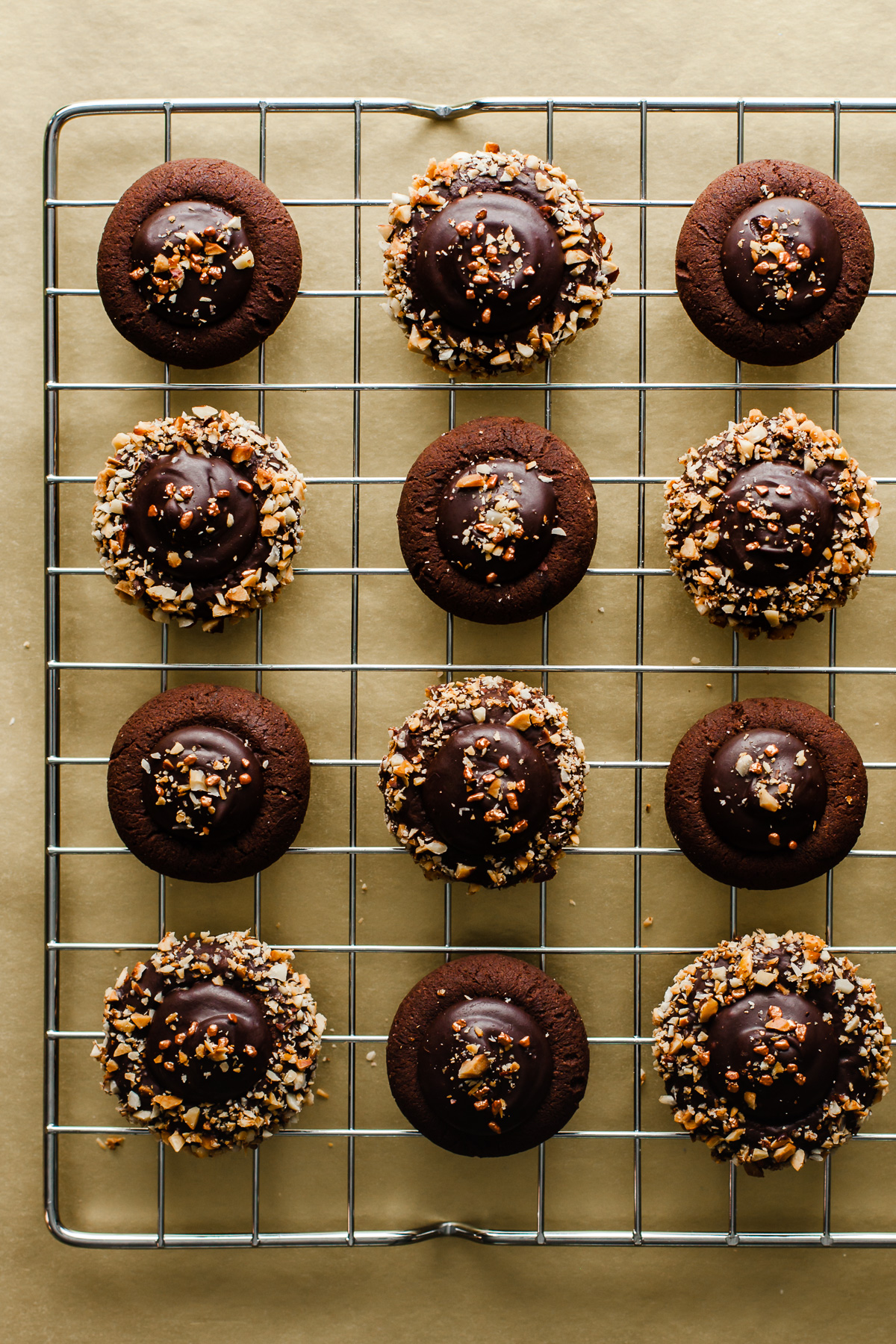 Mocha Hazelnut Thumbprint Cookies