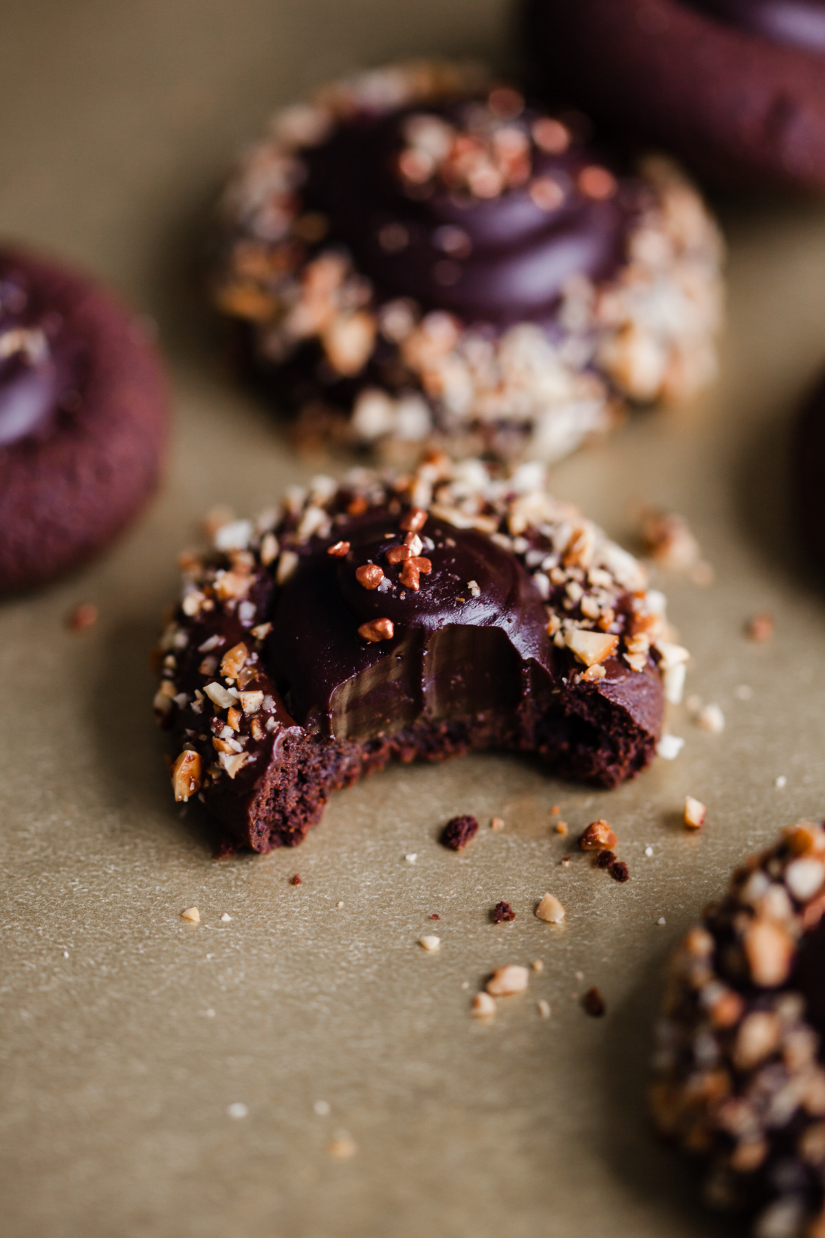 Mocha Hazelnut Thumbprint Cookies